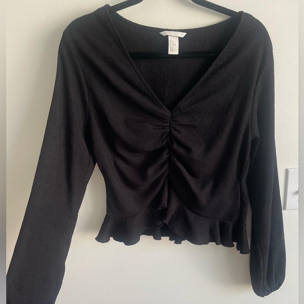 Black Ruched Top - Picture 3 of 7